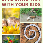 pinterest pin for a post about making Land art for kids