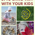 pinterest pin for a post about making Land art for kids