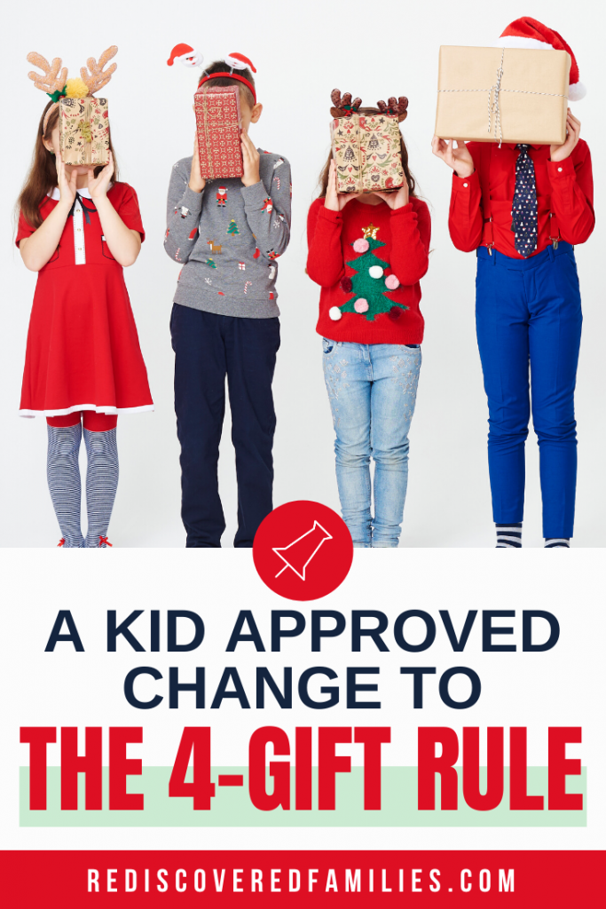 A pinterest pin for a post about the 4 gift rule
