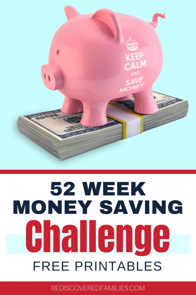 52 week money saving challenge printable
