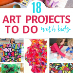 Pinterest collage of family art projects