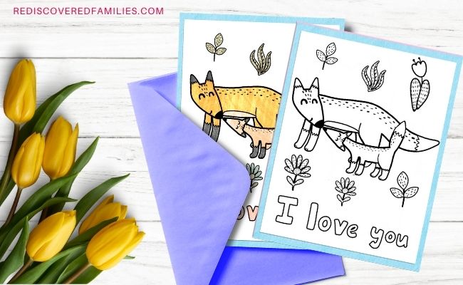 Mothers day coloring card