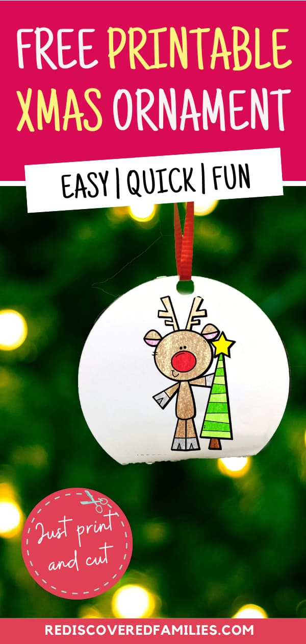 Free Printable Christmas Ornaments for Kids to Decorate | Rediscovered ...