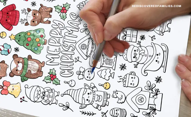 Kawaii Cute Christmas Coloring Pages