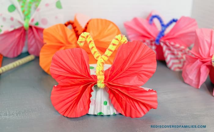 finished cupcake liner butterfly