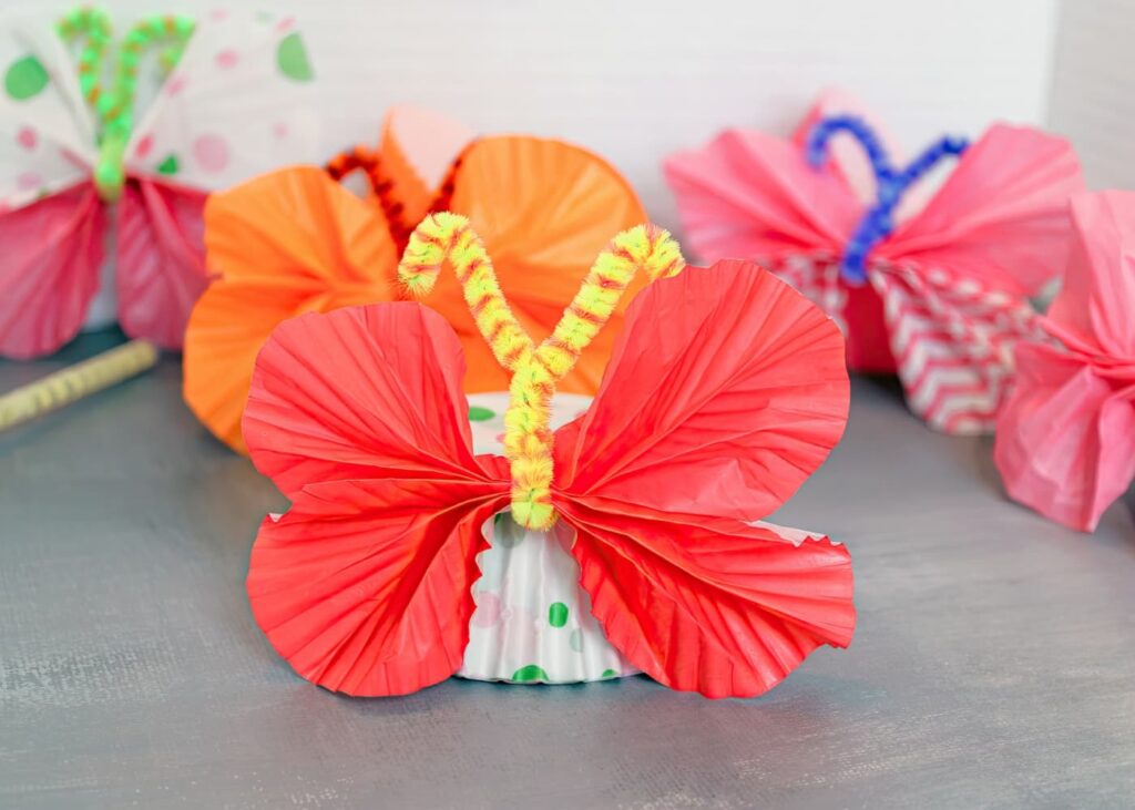 finished cupcake liner butterfly