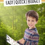 pinterest pin for a post with a free forest scavenger hunt