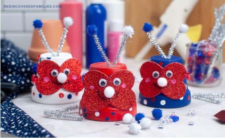 3 finished patriotic bugs