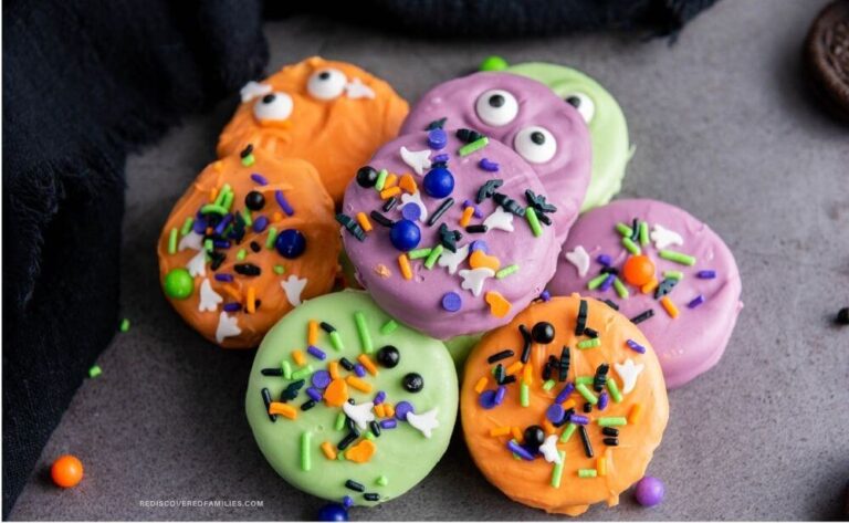 a pile of Chocolate Covered Halloween Oreos