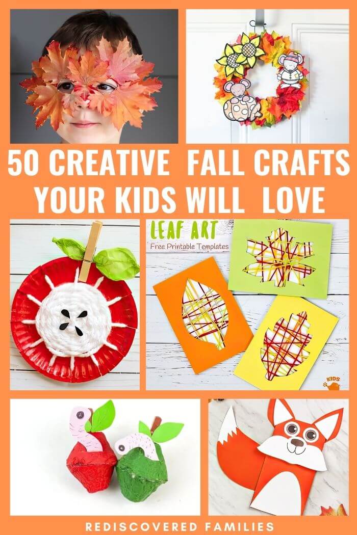 50 Easy Fall Crafts Your Kids Will Love | Rediscovered Families for Free Printable Fall Crafts For Kids