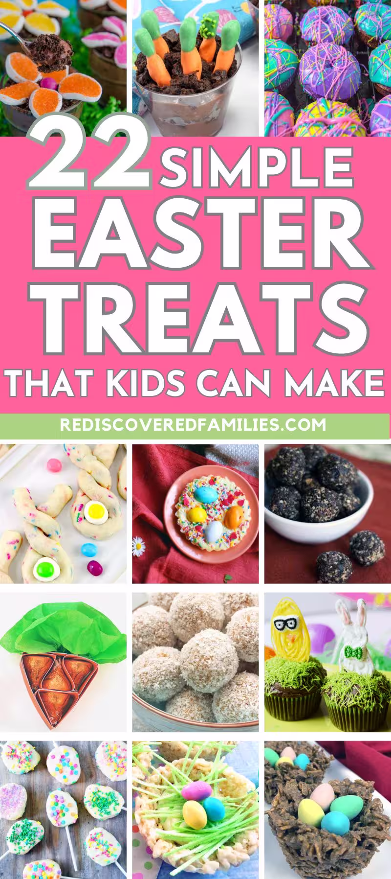 collage pinterest pins for a post with Easter treats